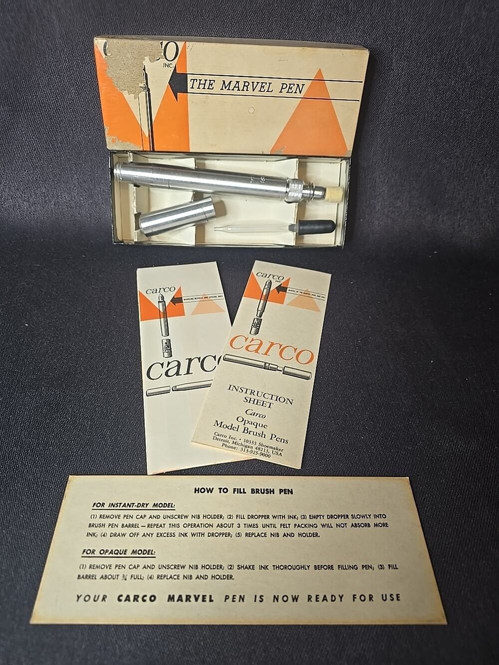 Vintage 1967 Carco #88 Marvel Pen Round Opaque Set Box Rare Lot Model Art HTF